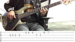 Video thumbnail of "Ed Sheeran-Castle On The Hill Bass Cover+TAB"