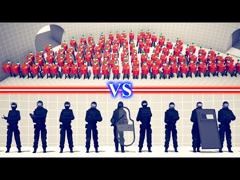 PRESENT ELF TEAM vs SWAT TEAM - Totally Accurate Battle Simulator TABS