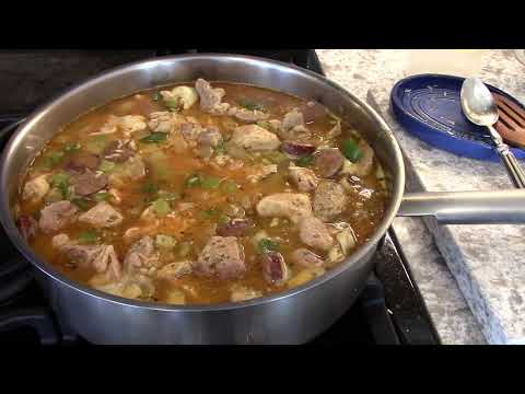 country pork ribs with chicken and sausage jambalaya