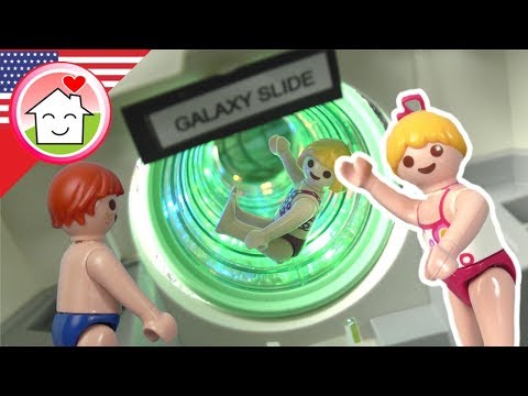 Playmobil Water Park: Anna and Lena at the Space Hydroslide Park - The Hauser Family