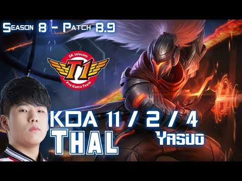 SKT T1 Thal YASUO vs ORNN Top - Patch 8.9 KR Ranked