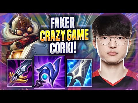 FAKER CRAZY GAME WITH CORKI! - T1 Faker Plays Corki MID vs Leblanc! | Season 2022
