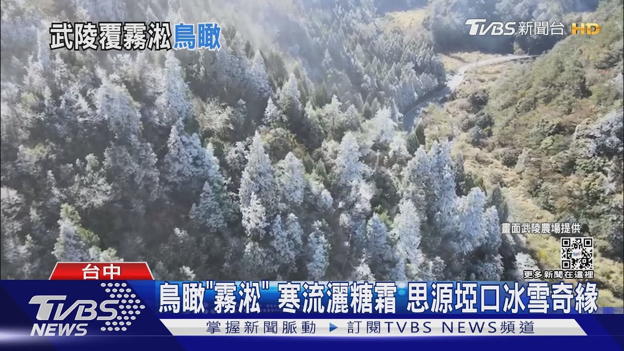鳥瞰「霧淞」!寒流灑糖霜 思源埡口冰雪奇緣