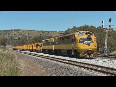 ARTC Ballast Train with SSR locomotives S317 & GM27 (5/11/2010) - PoathTV