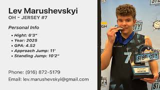 33 kills, 12 aces: Lev Marushevskyi, #7, GPA 4.5, OH/MB, 2025