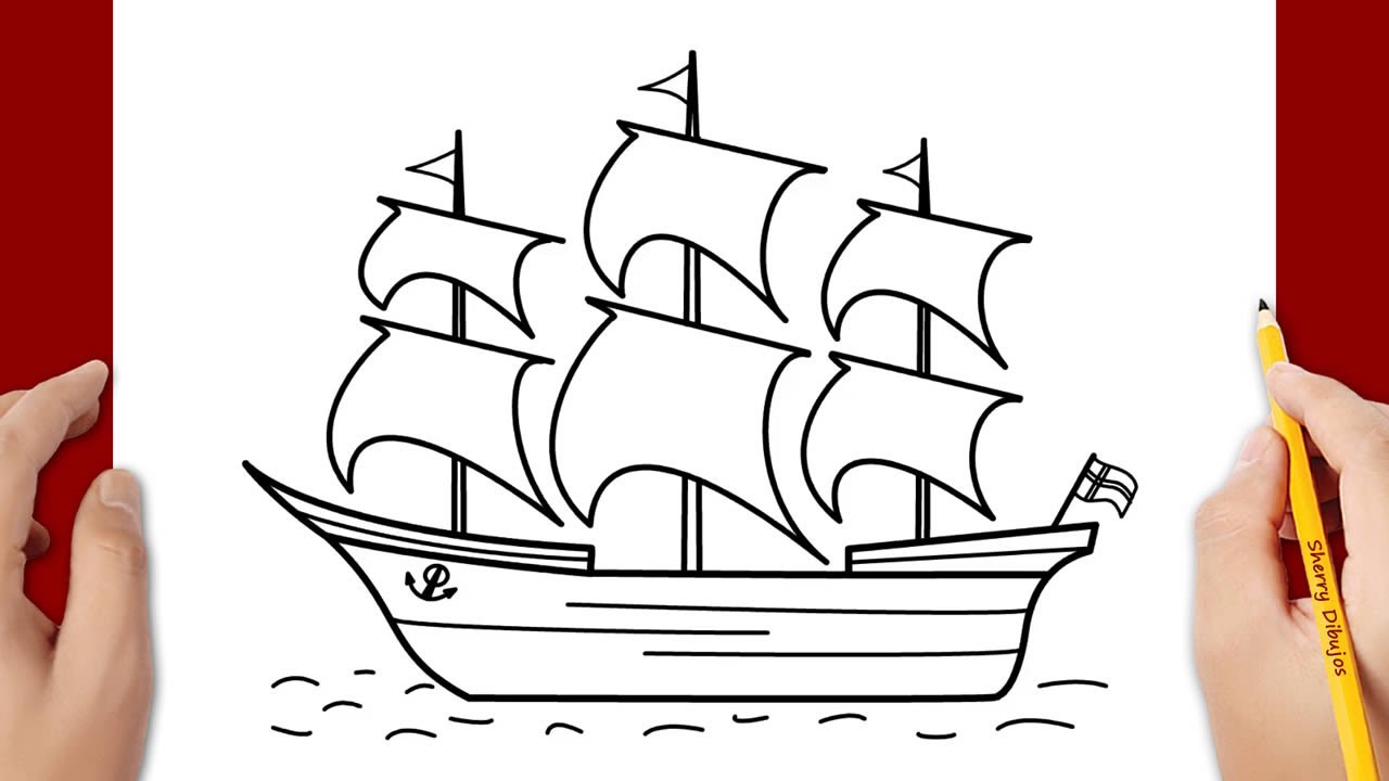 Cómo dibujar un barco velero