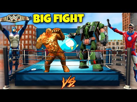 Lava Mutant Vs Green Transformer Car Big Fight In Vice Town | Rope Hero Vice Town