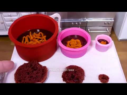 Miniature Chocolate Rose Bunch Cake   Mini Food ASMR1
