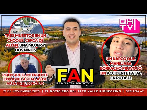 NARCO CAUSA una TRAGEDIA EN RUTA 22 / REGINA PIDE EXPLICACIONES al INTENDENTE por el AGUA |FAN 21/11