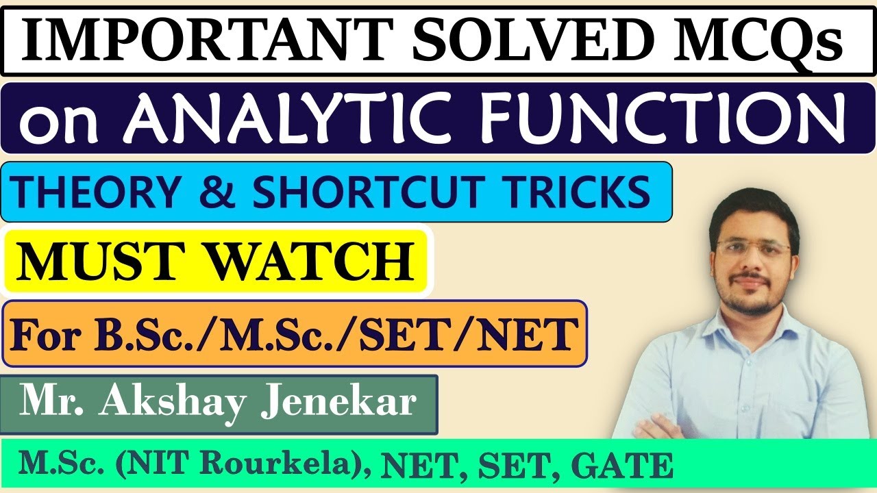 MCQ on Analytic function | Complex Analysis | BSc Math | Mathematical Analysis | NET, SET Exam