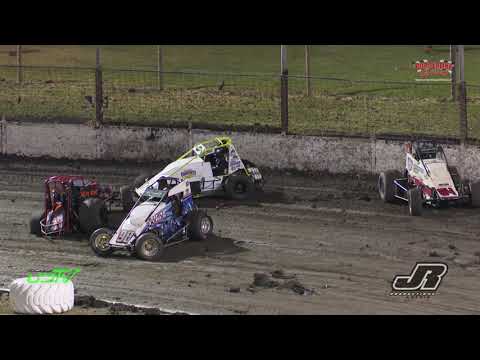2020 Wingless Sprint Summer Slam Rd 2 - Rory Button and Leigh Armistead Crash