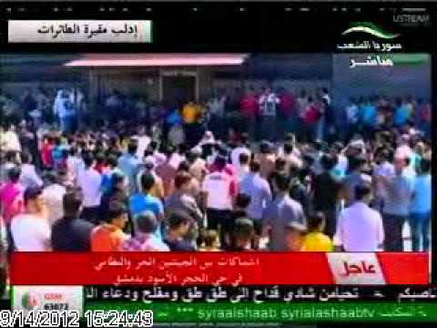 تغطية تلفزيونية لأحداث جمعة ادلب مقبرت الطائرات على قناة سوريا الشعب