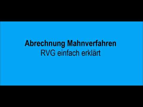 Abrechnung Mahnverfahren RVG einfach erklärt