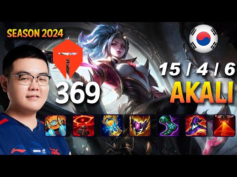 TES 369 AKALI vs CASSIOPEIA Top - Patch 14.24 KR Ranked | lolrec