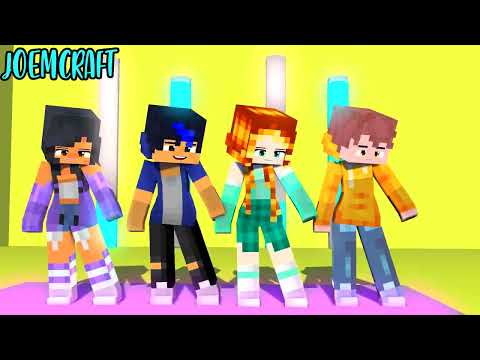 COUPLE DANCE CREW | NOI, KIM, EIN APHMAU | DUNDUN DANCE | SHUFFLE DANCE - Minecraft Animation