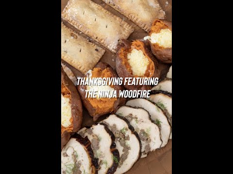 Stuffed Turkey, Smoked Sweet Potatoes, Apple Cinnamon Hand Pies | Ninja® Woodfire™ Outdoor Grill Video