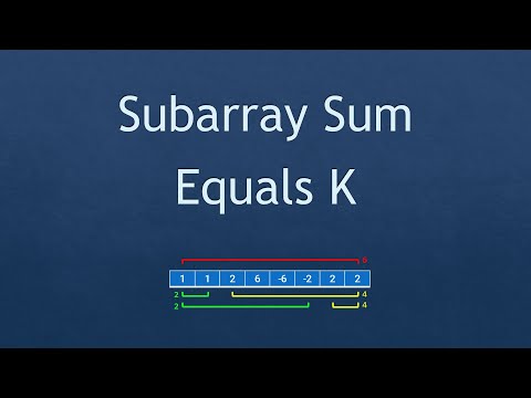 Coding Interview Problem Subarray Sum Equals K