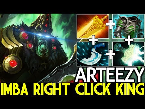 Arteezy [Wraith King] Imba Right Click King with AOE Damage Hard Game 7.22 Dota 2
