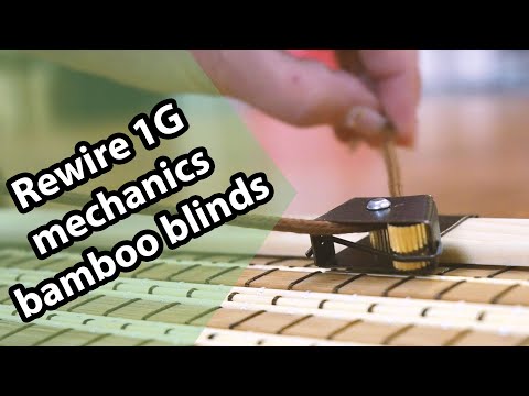 Part of a video titled How to rewire 1G mechanics bamboo blind - YouTube