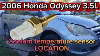 2005-2010(3rd generation)Honda Odyssey 3.5L  coolant temperature sensor LOCATIONS