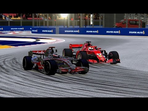 Ferrari F1 2018 vs McLaren F1 2007 - Singapore Marina Bay