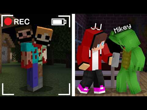 JJ and Mikey Watch DISTORTED Two-Headed Steve and Alex on The Cameras in Minecraft !? Maizen