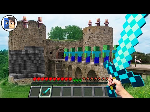 EPIC Minecraft Real Life Battle: Zombie vs Villager at Castle POV