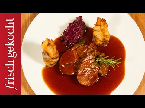 Rehbraten mit Brezenknödeln