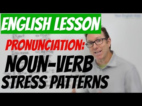 English lesson - Word stress rules (noun-verb syllable stress)