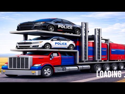 Mega Car Carrier Truck 🚔 | Police Transport Simulator Gameplay #gaming #viralvideo 