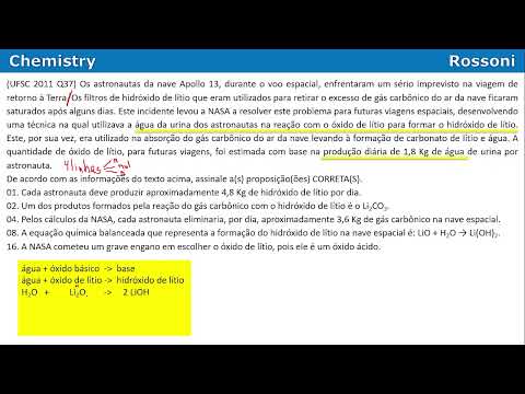 UFSC 2011 - Questão 37 - Inorgânica e reações