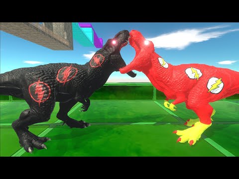 DARK FLASH T REX DEATH FALL - Animal Revolt Battle Simulator