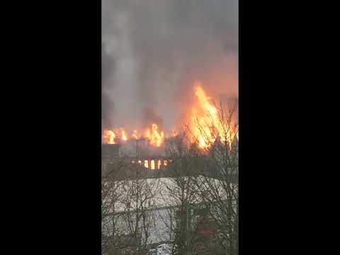 Huge Fire Destroys 150 Year-old Building in West Yorkshire! #Shorts
