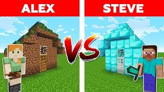 Download lagu Minecraft - DIAMOND HOUSE vs DIRT HOUSE / Alex vs Steve Part 3 mp3