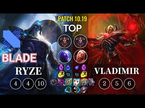 DRX Blade Ryze vs Vladimir Top - KR Patch 10.19