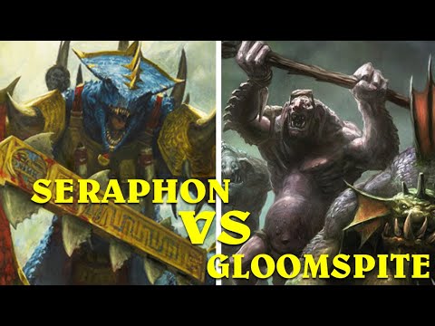 AOS Battle Report - SERAPHON vs GLOOMSPITE GITZ - Saurus Hordes take on Glogg's Megamob!