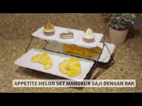 Gambar Appetite Halon Piring Saji Dengan Rak Set 4 pcs - Putih