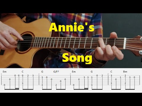 Annie's Song - John Denver - Fingerstyle Guitar Tutorial tabs and chords