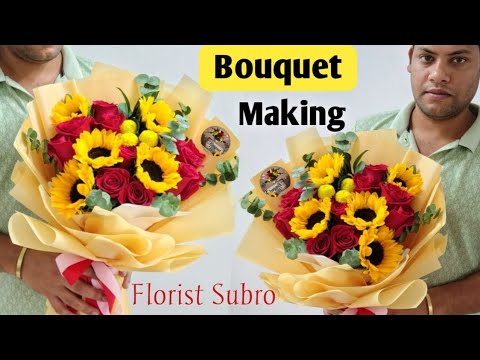 Flower Arranging Tricks for Beginners | How to Make a Bouquet | DIY Floristry Tutorials By Subro