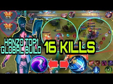 HANZO TOP1 GLOBAL BUILD 2022 16 KILLS HOW TO USE HANZO IN RANK GAME EASY WIN