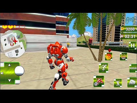 Grand Flying Robot Bike Revenge: Robot Transformation Game - Android Gameplay