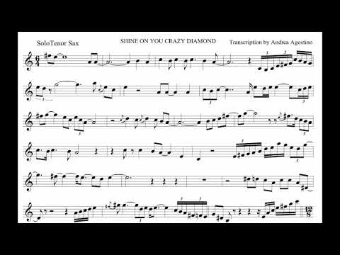 Tenor Sax Solo Transcription - Shine On You Crazy Diamond - Pink Floyd