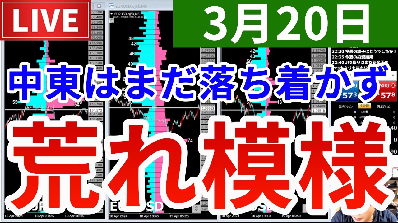【まだ相場は荒れ模様で落ち着かない＆今週の投資結果＆新しい企画】2026年3月20日（金）FX実況生配信カニトレーダーチャンネル生放送1326回目