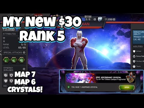 NEW RANK 5 - I OPEN ALL MY MAP 7/6 CRYSTALS IN AVOIDING THE $30 RANK UP - MARVEL CONTEST OF CASH