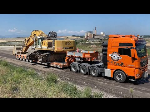 Transporting The Liebherr 974 Excavator - Poultidis Heavy Transports