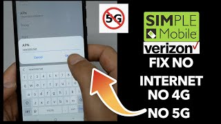 Fix no internet APN Settings  for Simple Mobile (Verizon)