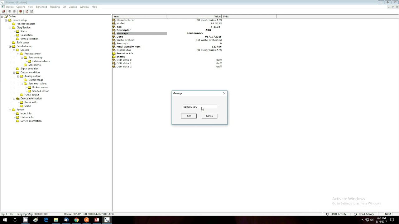 ProComSol How to change a device parameter