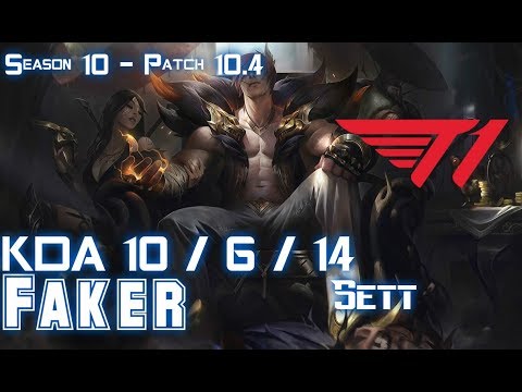 T1 Faker SETT vs IRELIA Mid - Patch 10.4 KR Ranked