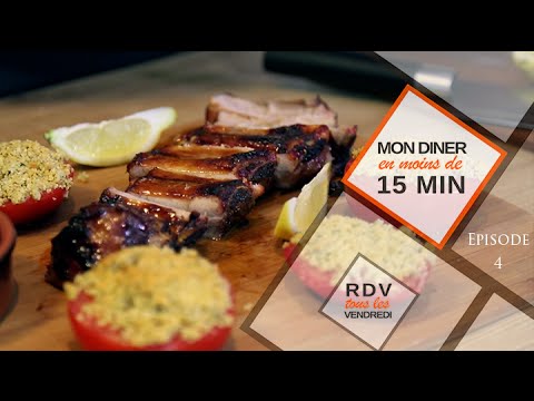 Travers de porc sauce BBQ et tomates à la provençale