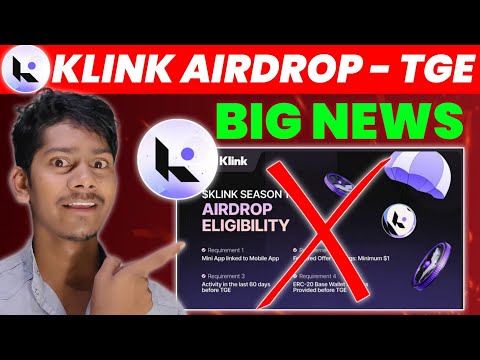 Klink Airdrop Very Good New (TGE) KLink Airdrop Wallet Connect Kaise Kare || Eligibility Criteria 🤫